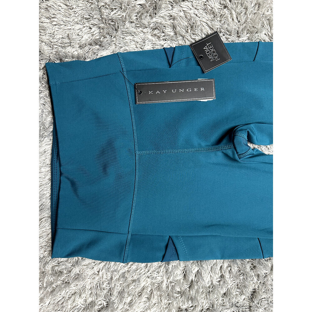 Kay Unger Women's 4 Pockets Yoga Mesh Leggings Pants In Teal Size S NWT - Picture 3 of 10